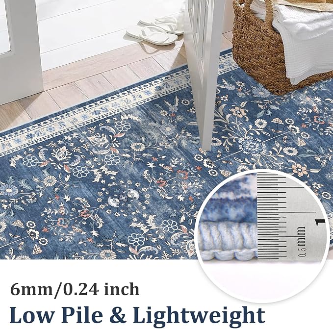 Yamaziot Washable Runner Rug 2x6 – Non Slip Boho Floral Hallway Runner Rug - Image 3