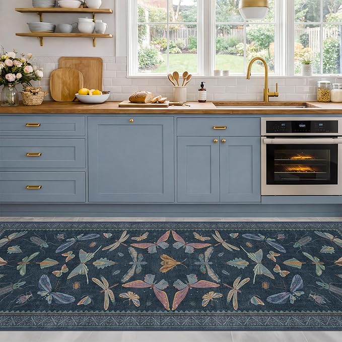 Washable Kitchen Runner Rug 2'6"x12', Non Slip Indoor Mat by HazoHaus