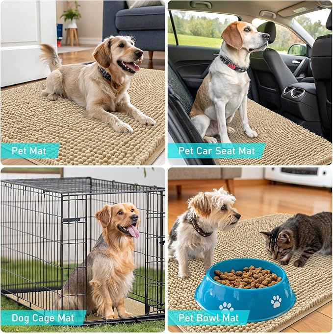 OLANLY Dog Door Mat for Muddy Paws 70x32, Absorbs Moisture and Dirt, Absorbent - Image 7