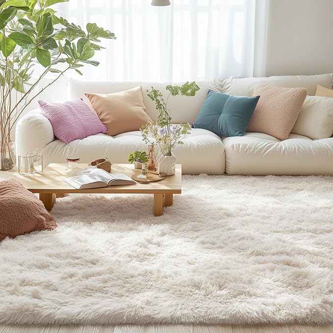 OLANLY 5x5 Area Rugs for Living Room Bedroom, Machine Washable Soft Fluffy - Image 6