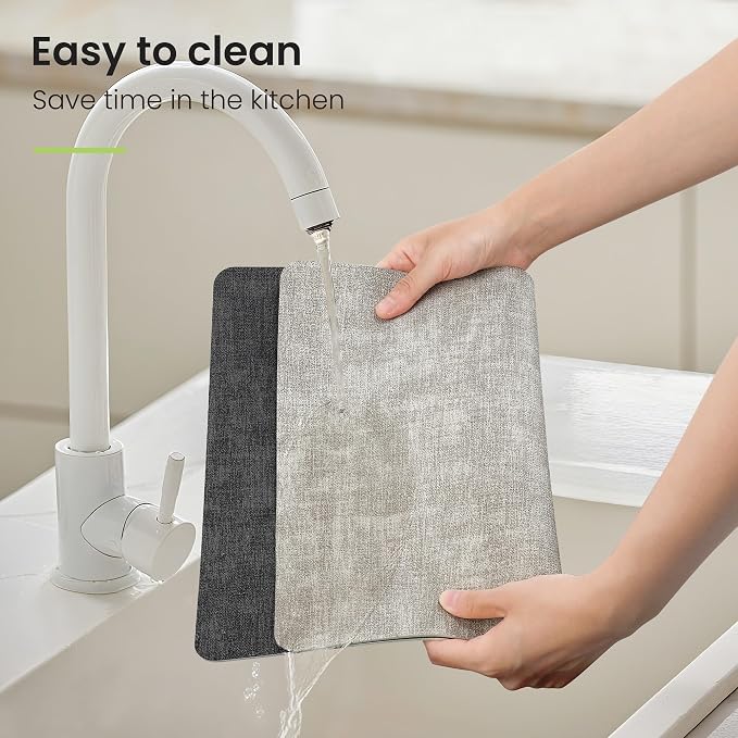 Fyvva Placemats Set of 6 Wipeable Reversible Faux Leather - Image 5