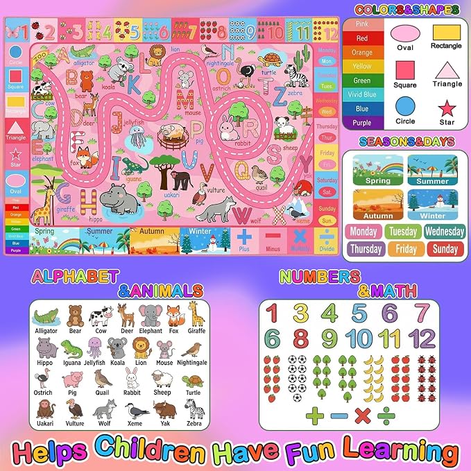 2.5x4 ft ABC Rug for Kids Room Nursery Classroom Rug, Kids Rugs for Playroom - Image 3