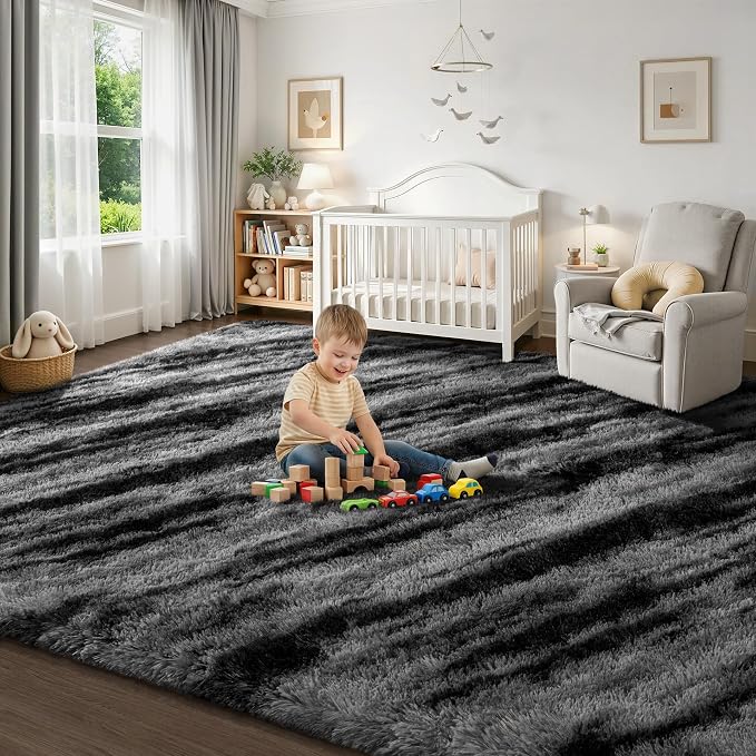 Deerhoo Large Shag Area Rugs 5 x 8, Tie-Dyed Plush Fuzzy Rugs - Image 8
