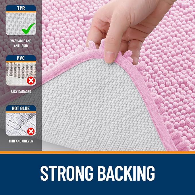 OLANLY Bathroom Rugs 36x24, Extra Soft Absorbent Chenille Bath Rugs, Rubber - Image 6