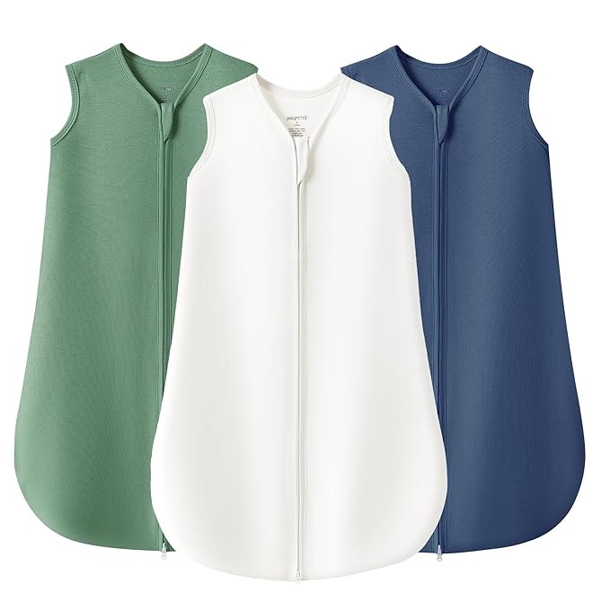 JELLYMONI Baby Sleep Sack 18-24 Months 100% Cotton Wearable Blanket, 0.5 TOG Soft Lightweight Toddler Sleeping Sack 3 Pack 2-Way Zipper Newborn Sleep Sacks