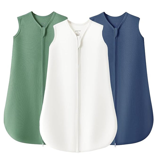 JELLYMONI Baby Sleep Sack 18-24 Months 100% Cotton Wearable Blanket, 0.5 TOG Soft Lightweight Toddler Sleeping Sack 3 Pack 2-Way Zipper Newborn Sleep Sacks