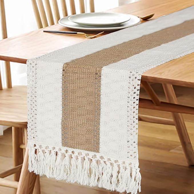 Boho Table Runner for Fall Home Decor 12x48 Rustic - Image 5