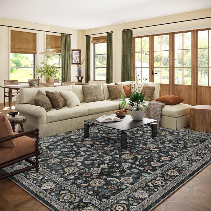 Washable Area Rugs for Living Room: 9x12 Bedroom Rug Vintage Boho Area Rug by palohom