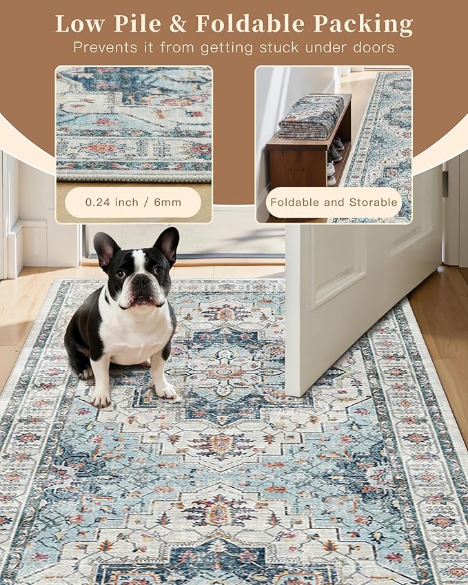Madane Area Rug 3x5, Entryway Washable Vintage Runners Bedroom Non Slip Indoor - Image 6