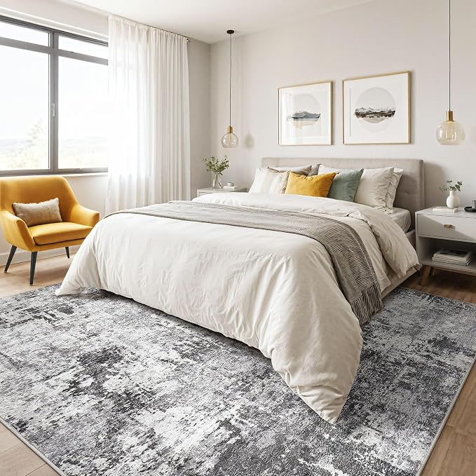 Large Area Rugs 12x15 Living Room: Washable Large Abstract Modern Soft Stain - Image 4