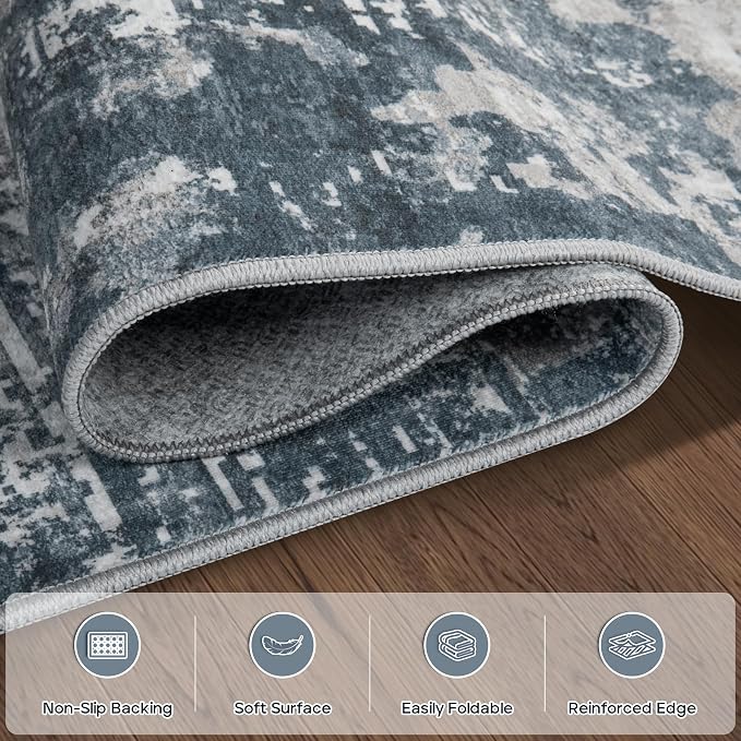 Runner Rug for Hallways Kitchen 2'6"x8' Washable, Non Slip Carpet 8ft Area Rugs - Image 4