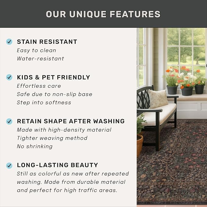 Dark Brown 6x8 Dining Room Rugs - Image 6