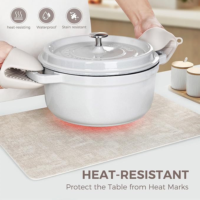 NCUE Vinyl Placemats Set of 8, Heat Resistant, Nonslip Faux Leather Waterproof - Image 2