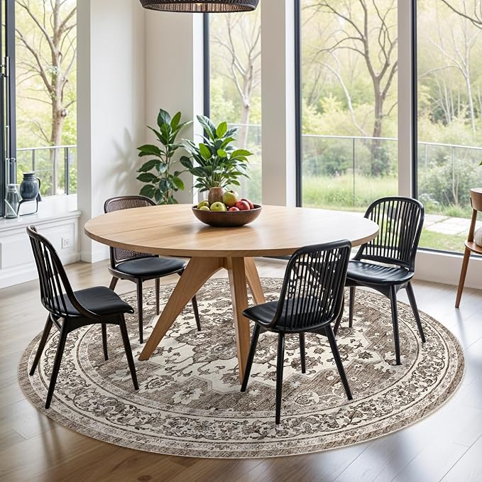 TOPRUUG Washable Oriental Area Rug - 6ft Round Rugs - Image 3