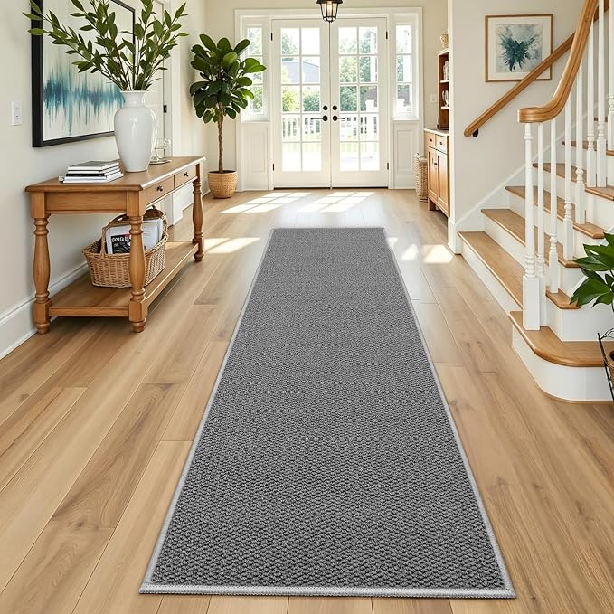 Faux Jute Hallway Runner Rug 2'x6', Washable & Non-Slip, No Odor. Farmhouse - Image 6