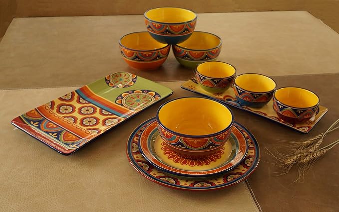 Bico Tunisian Salad Plates Set of 4, 8.75 Inch Ceramic Dessert Plates - Image 5