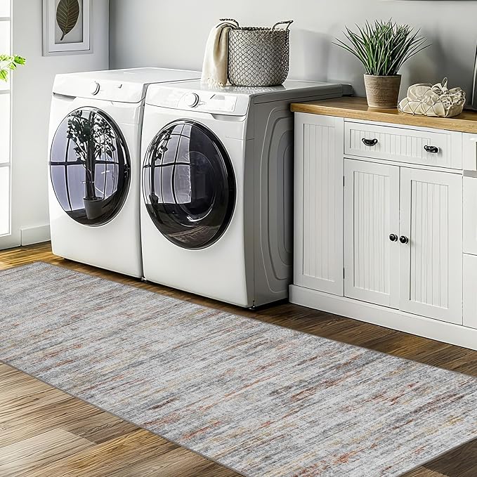 Washable Runner Rugs 3x10 Abstract Kitchen Runner Rug Non Slip Backing - Image 8