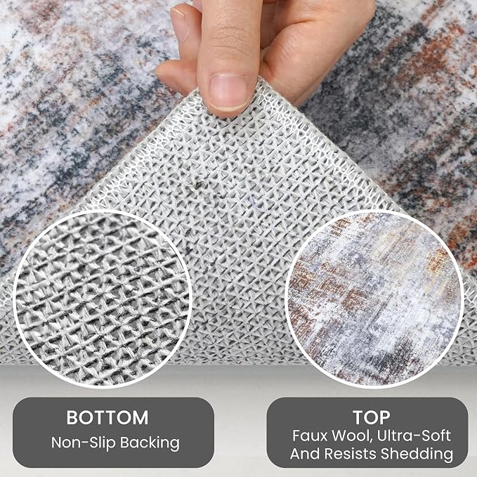 IOHOUZE Abstract Runner Rug 3x6 Ft Washable Runners - Image 4