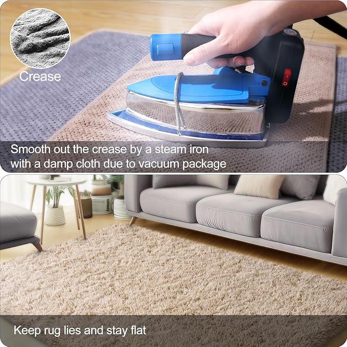 qulint 5x7 Area Rugs for Living Room, Fluffy Shaggy Rug for Bedroom Modern - Image 5