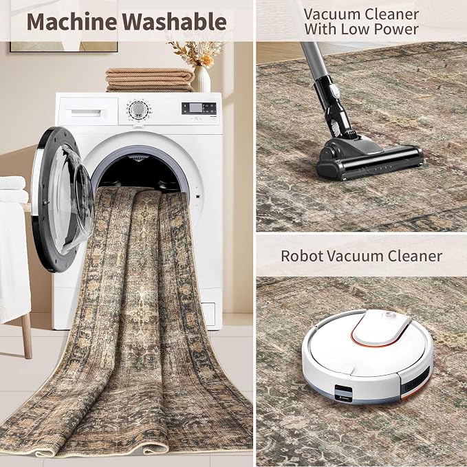 Rugxara 8x10 Area Rugs for Living Room Bedroom, Large Washable Rug, Non Slip & - Image 6