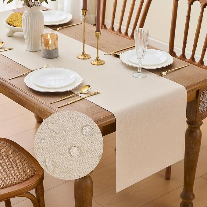 YATOJUZI Cream Table Runner Seasonal Kitchen Dining Coffee Table Decorations by YATOJUZI