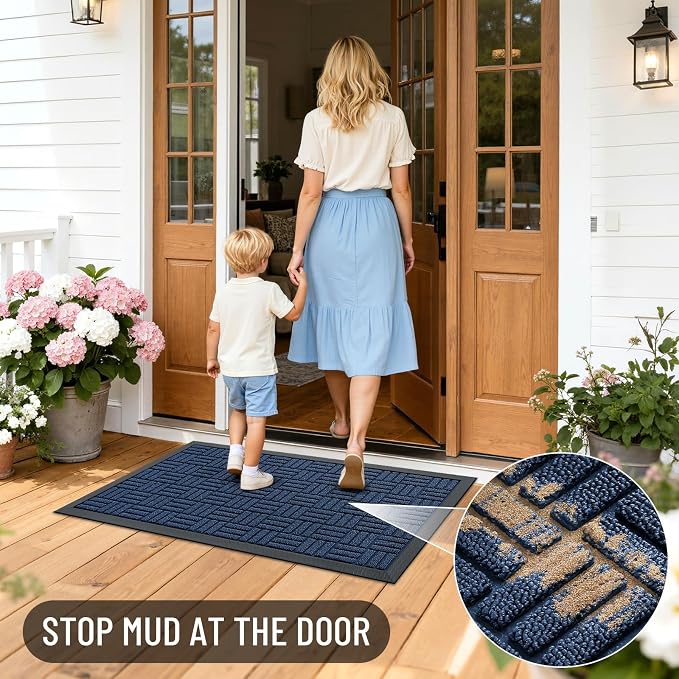 OLANLY Front Door Mat Outside Entrance 33x21, Heavy Duty Sturdy Natural Rubber - Image 7