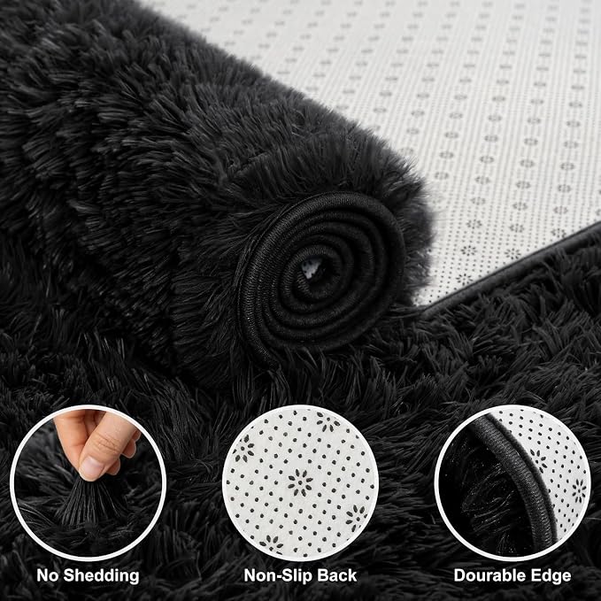 Shag Area Rugs for Bedroom Living Room, 6X9 Ultra Soft Fluffy Area Rugs for Dorm - Image 4