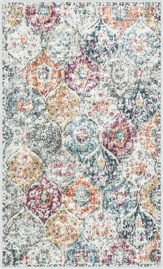 Lahome Moroccan Trellis Washable Small Area Rug, 3x5 Black Rug - Image 6