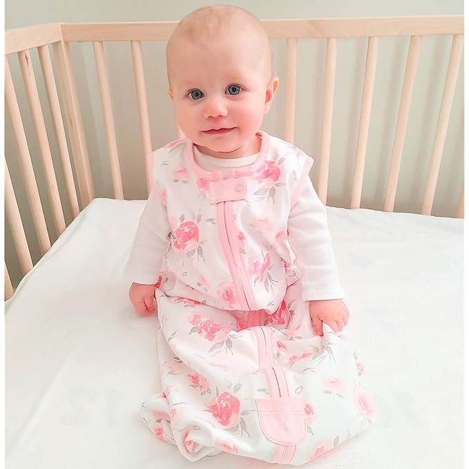 Mama Cheetah Baby Sleep Sack 0.5 TOG, Organic Cotton Baby Wearable Blanket with Two-Way Zipper, Swaddle Transition Baby Sleeping Bag for Newborn Infant Toddler Boy Girl, 6-12 Months