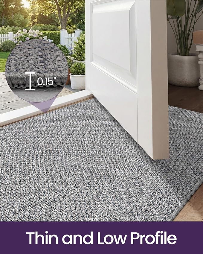 DEXI Ultra Thin Door Mat Indoor Entrance 32x48, Non Slip Rubber Backed Entryway - Image 4