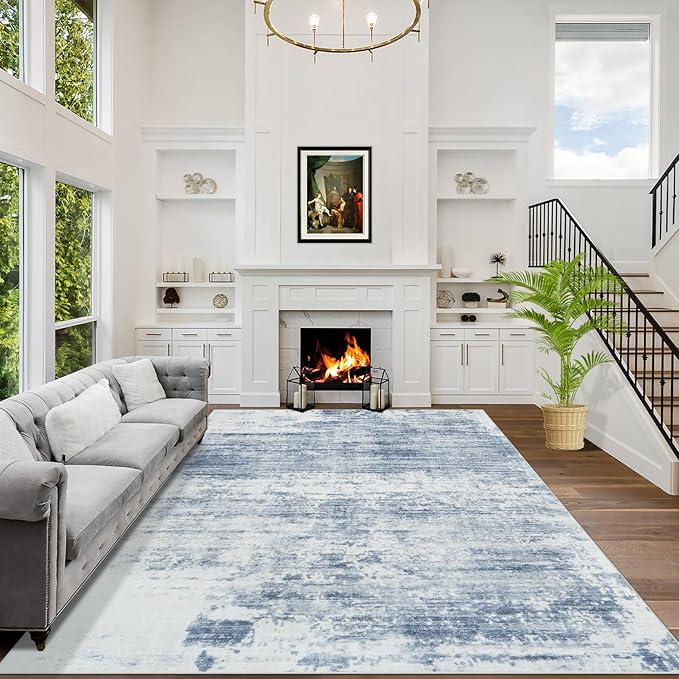 6x9 Area Rugs Washable Rug: Large Modern Abstract Living Room Rug Soft by GENTDRIZZ