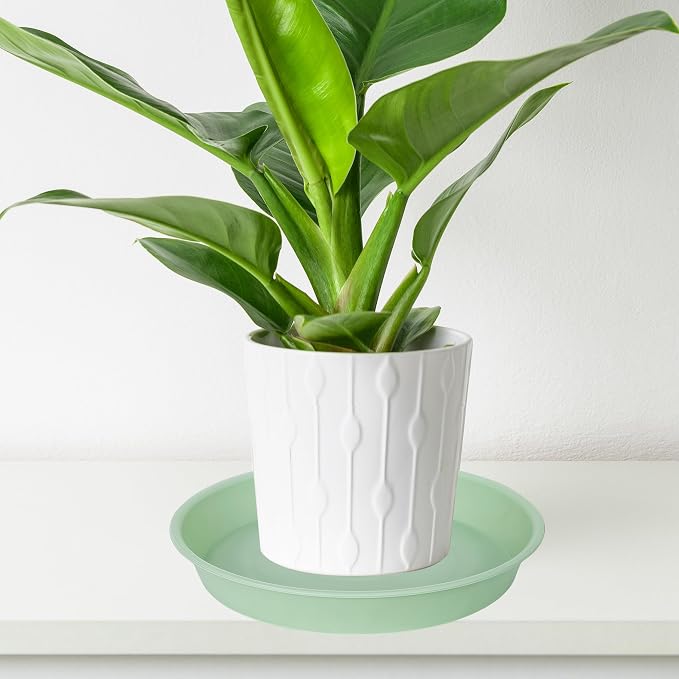 2 Pack of 14 inch Plant Saucers Bird Bath Bow Round, Plastic Plant Saucer Tray - Image 5