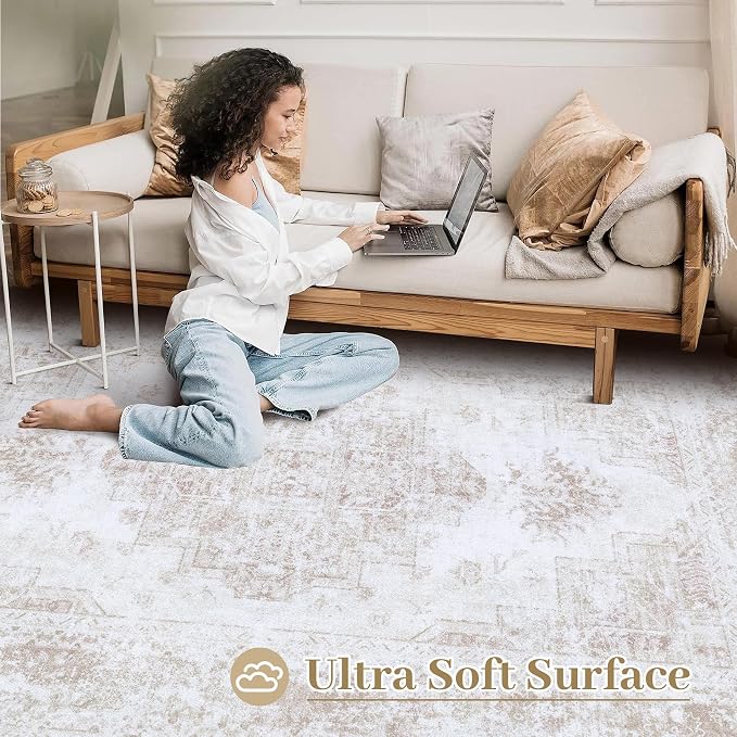 XLUEZ Area Rug 6x9 Living Room Rug, Machine Washable Vintage Distressed - Image 4