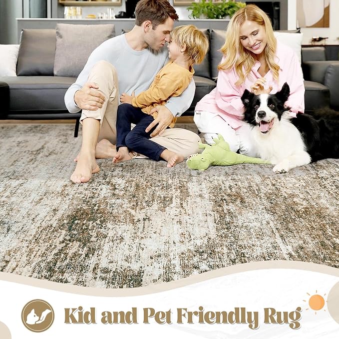XLUEZ 8x10 Area Rugs for Living Room, Washable Modern Abstract Large Area Rug - Image 6