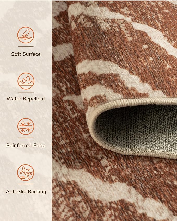 BESTSWEETIE Area Rug 10x14 Rug Machine Washable Non-Slip Low Pile Print Pattern - Image 2