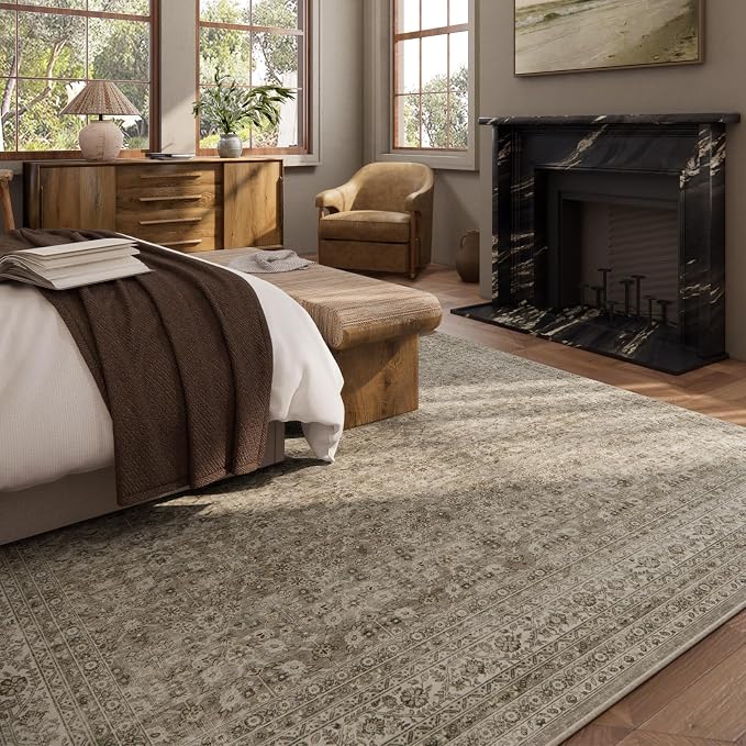 Washable Area Rugs for Living Room: 5x7 Bedroom Area Rug Boho Vintage Rugs - Image 6