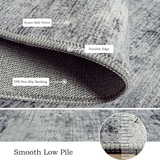 Toneed Abstract Area Rug Modern Washable Rug Soft Non Slip Rug Low Pile - Image 7
