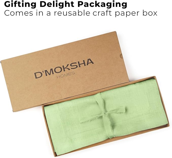 Classic Linen™ by D'Moksha Sage Green Table Runner 48 Inches, 100% Pure Linen - Image 5