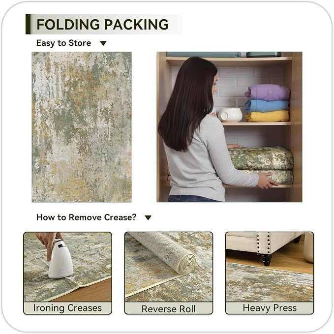 Entryway Rug 2x3 Green Door Mat Indoor Entrance 24x36, Washable Small Throw Rugs - Image 8