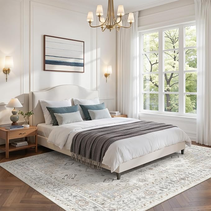 befbee 5x7 Area Rugs for Living Rooms, Stain Resistant Neutral Washable Rugs - Image 9