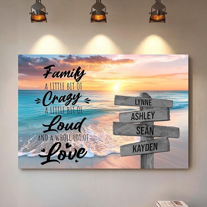 Personalized Gifts for Mom Family Names Street Custom Multi-Name Date of Birth Vintage Street Sign Happy Mothers Day Canvas Wall Art Best Christmas Gifts for Mommy from Daughter Son Children Kids #5