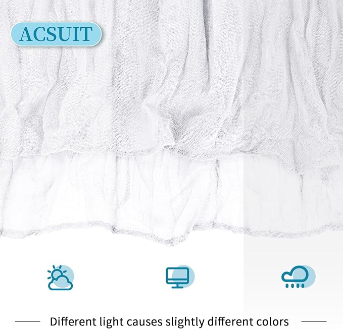8 Pack White Cheesecloth Table Runner 20 x 120 inch Gauze Table Runners 10 FT - Image 3