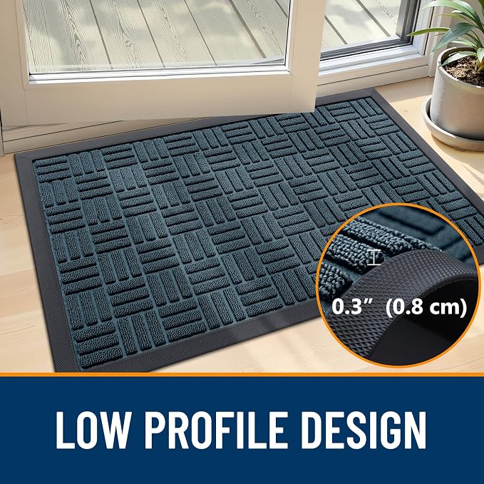 OLANLY Front Door Mat Outside Entrance 47x17, Heavy Duty Sturdy Natural Rubber - Image 5