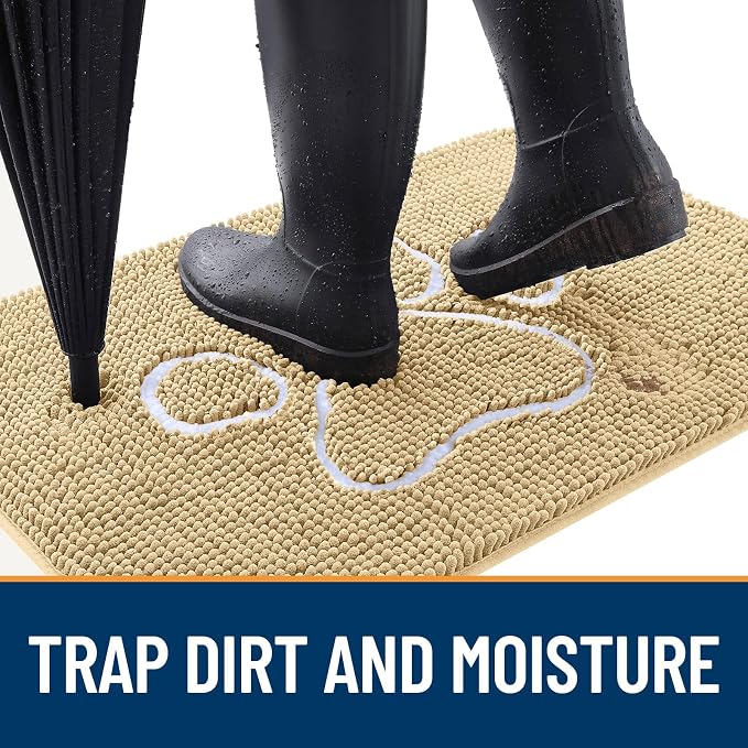 OLANLY Dog Door Mat for Muddy Paws 70x32, Paw Print Design, Absorbs Moisture - Image 2