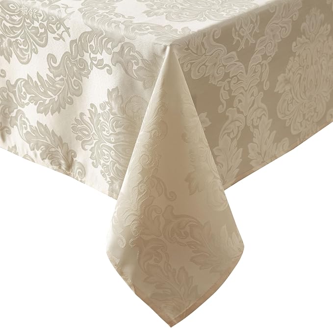 Newbridge Barcelona Luxury Damask Fabric Tablecloth, 70” Round, 100% Polyester - Image 8