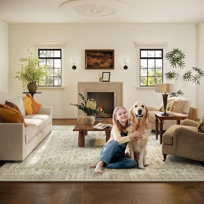 10x14 Area Rug Washable Rugs: Large Living Room Rug Stain Resistant Non Slip - Image 6