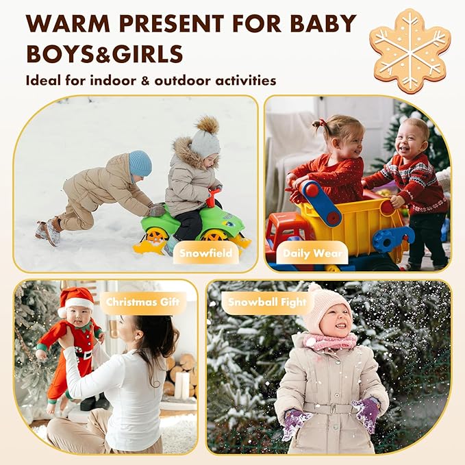 Baby Winter Mittens Toddler Stretch Knit Gloves Magic Warm Glove for Baby Boys Girls