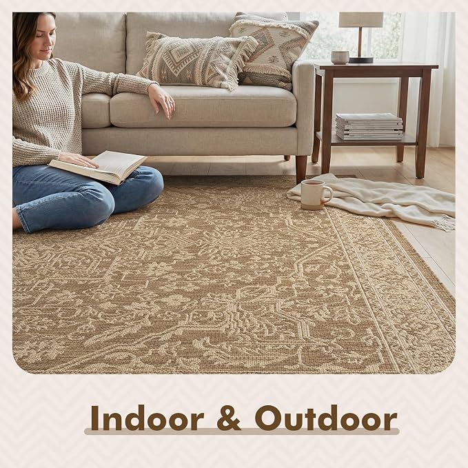 MontVoo-Outdoor Rug-Patio Rug 6x9 ft Polypropylene Indoor Outdoor Rugs Carpet - Image 3