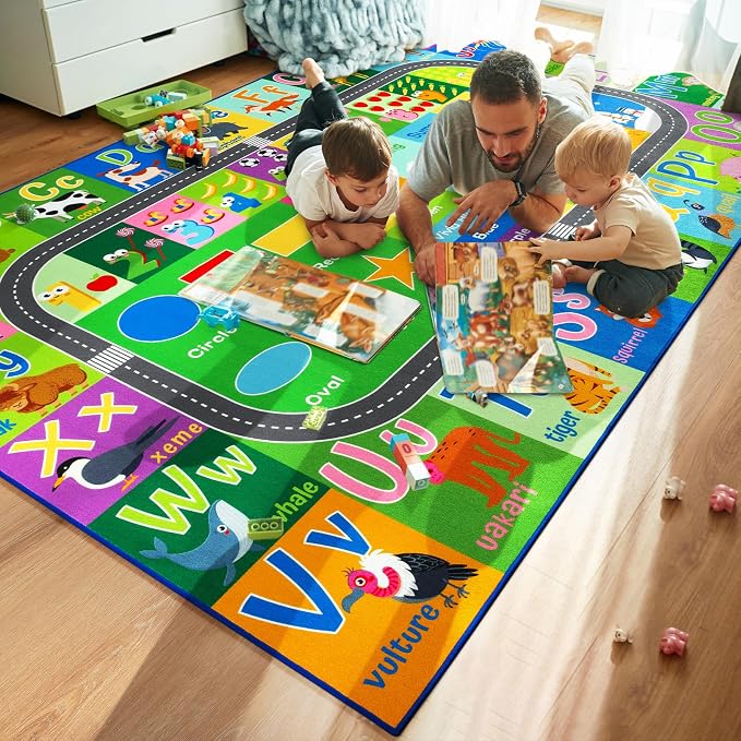 HOMORE Kids Rug, 7x10 ABC Rugs for Playroom Educational Rug for Childerns - Image 2