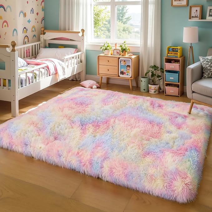 KICHOWUA Thick Area Rug 6x9 Unicorn Fluffy Shag - Image 9